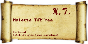 Maletta Tímea névjegykártya